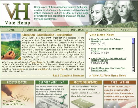 New Vote Hemp Web Site